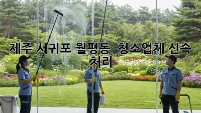 제주 서귀포 월평동 🏡 청소업체 신속 처리! ✨