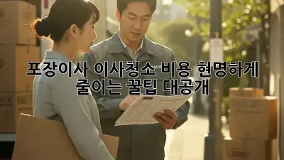 포장이사 이사청소 비용, 현명하게 줄이는 꿀팁 대공개! 💰